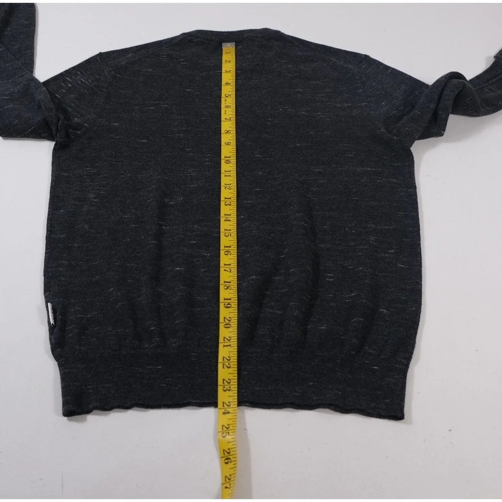 ROWM Sweater Mens Medium Gray Pullover Crew Neck Marled Knit Long Sleeve Cotton